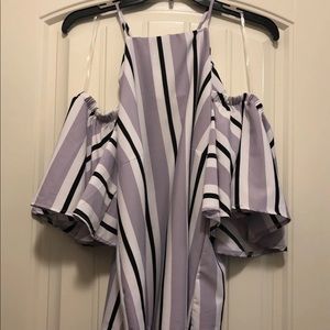 Purple and Black Off The Shoulder Top